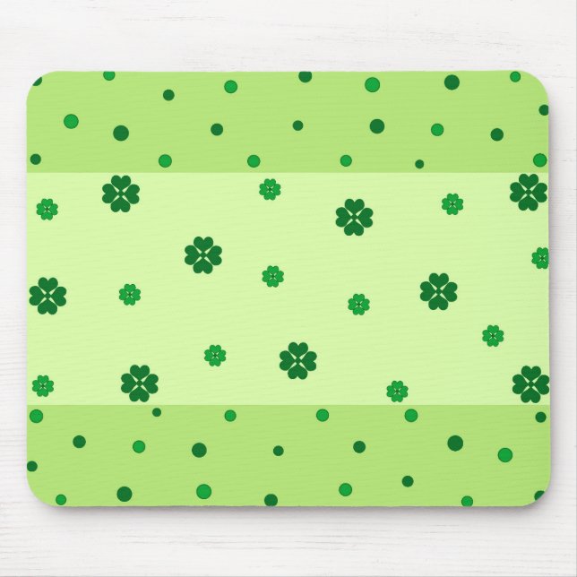 Clovers and polka dots mouse pad (Front)