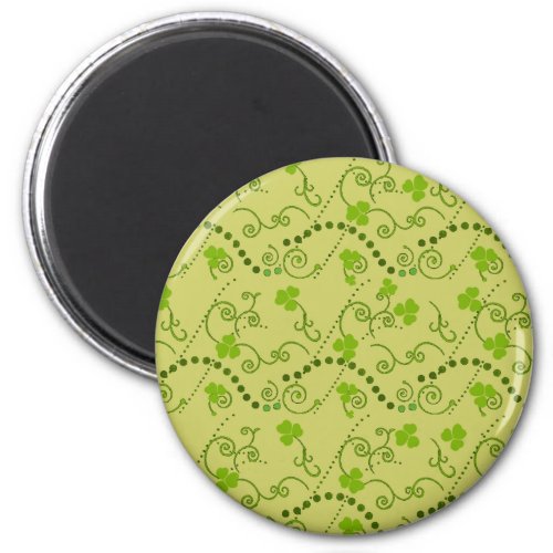 Clovers and Swirls Pattern You add your text Magnet