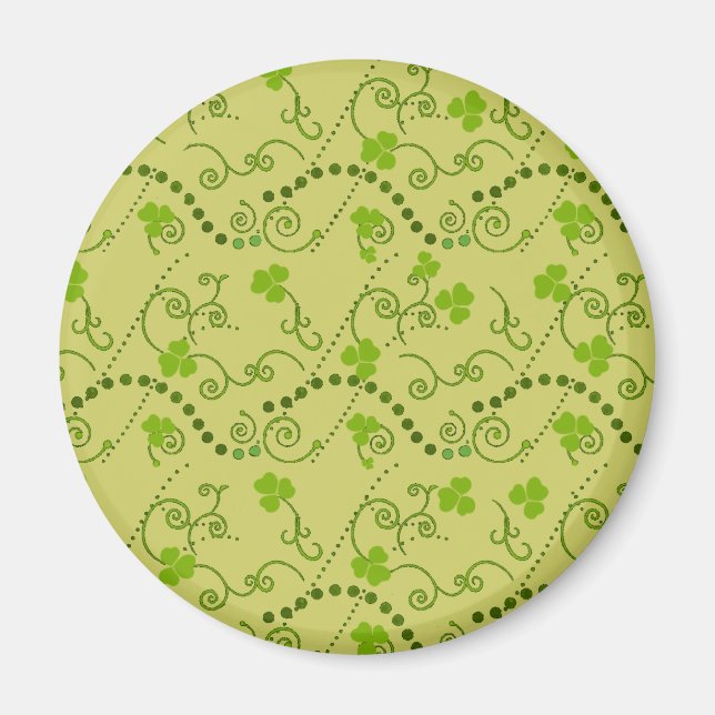 Clovers and Swirls Pattern You add your text Magnet (Front)