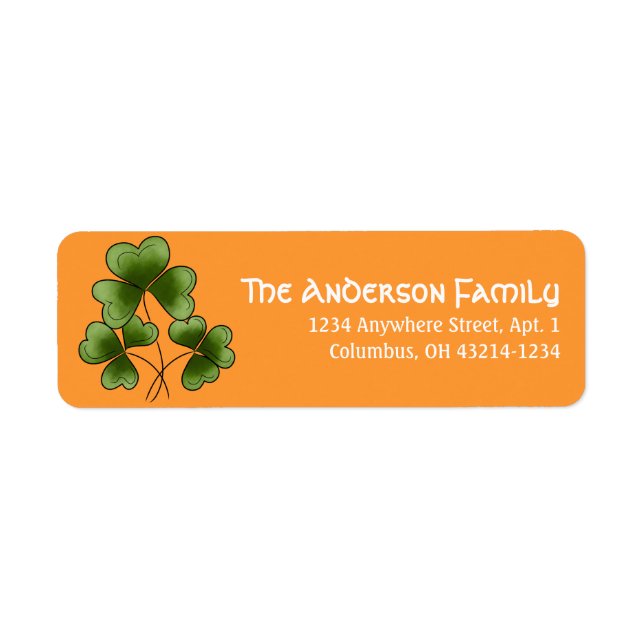 Clovers d1 Irish St. Patrick's Day Address Labels (Front)