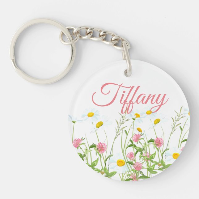 Clovers & Daisies Keychain (Front)