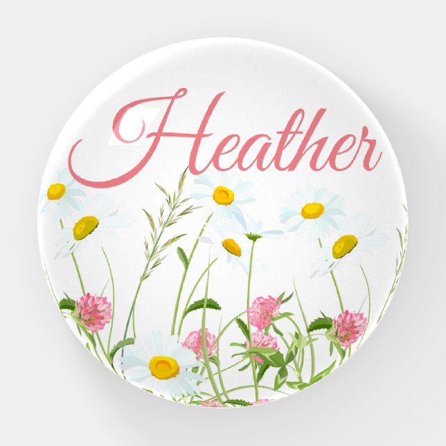 Clovers & Daisies Paperweight (Front)