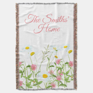 Clovers & Daisies Throw Blanket