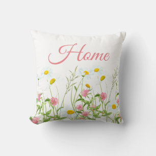 Clovers & Daisies Throw Pillow