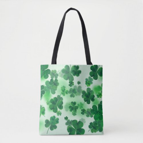 Clovers in Green Pastel Tote Bag