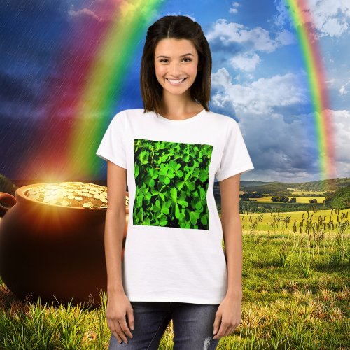 Clovers of Luck on St Patricks Day T_Shirt
