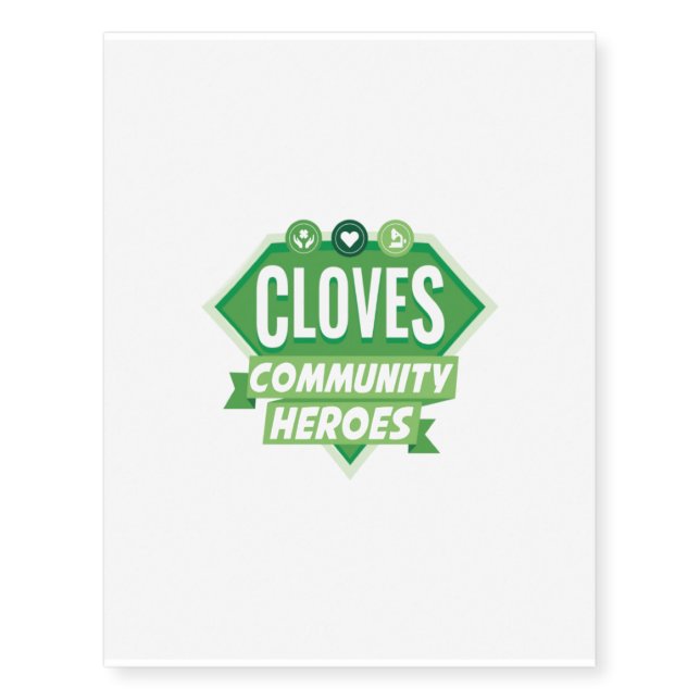 CLOVES Community Heroes Temporary Tattoo (Front)