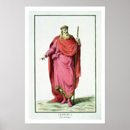 Clovis I 481_511 King of the Salian Franks from Poster