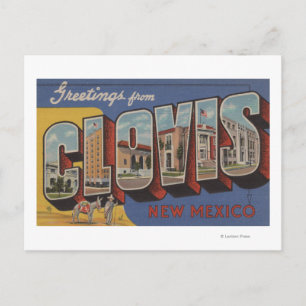 Clovis, New Mexico - Large Letter Scenes Postcard