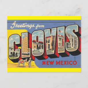 Clovis, New Mexico Vintage Art Travel Postcard