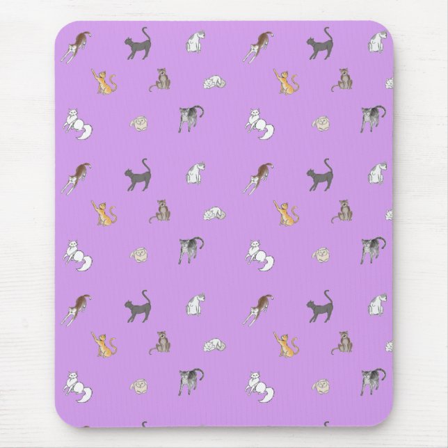 clowder of cats in lilac placemat notebook mouse pad (Front)