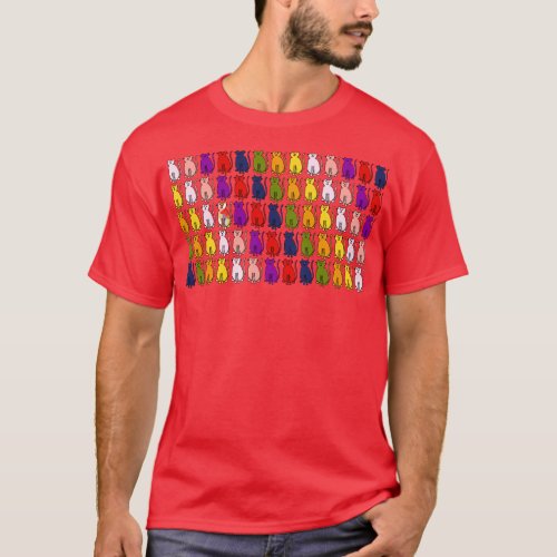 Clowder of Cats in Rainbow Colors T_Shirt