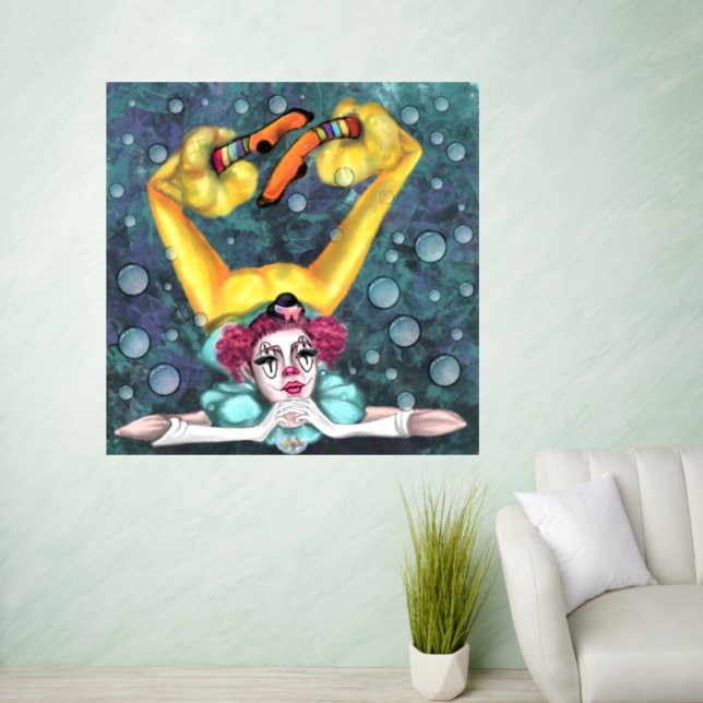 Clown Acrobat Girl Wall Decal (Living Room)