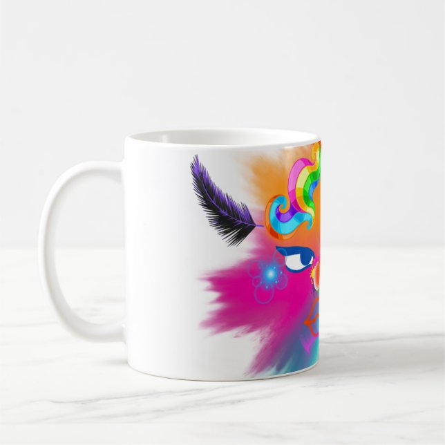 Clown and beautiful colors coffee mug (Left)