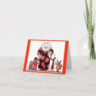 clown and friends take their bow card