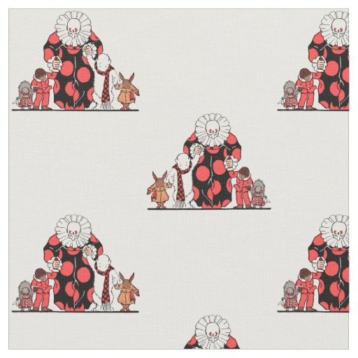 clown and friends take their bow fabric