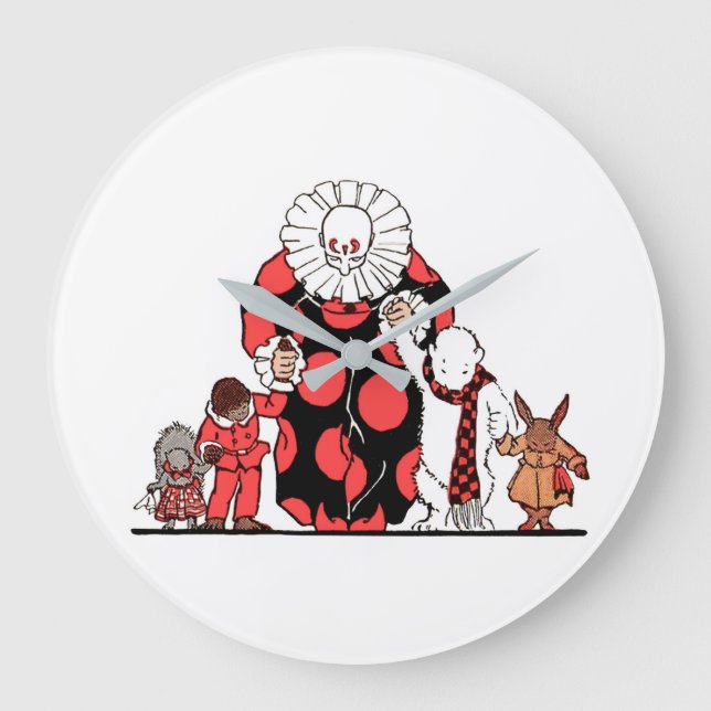 clown and friends take their bow large clock (Front)