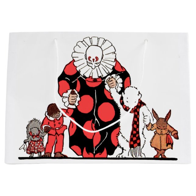 clown and friends take their bow large gift bag (Front)
