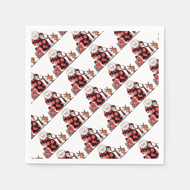 clown and friends take their bow napkins (Front)