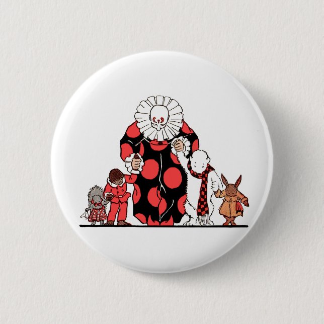 clown and friends take their bow pinback button (Front)