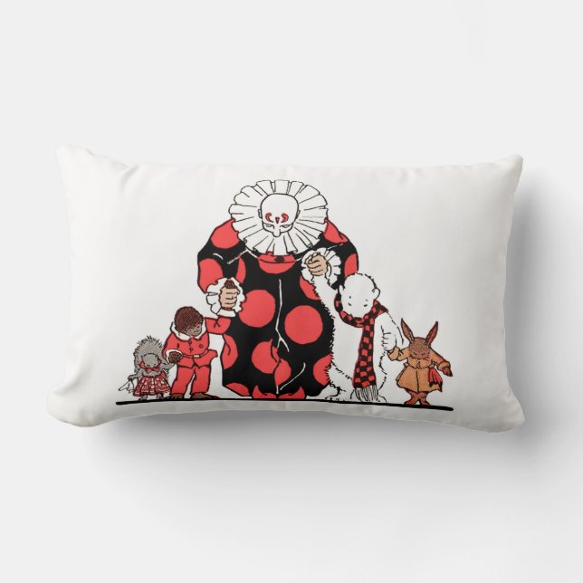 clown and friends take their bow print lumbar pillow (Front)