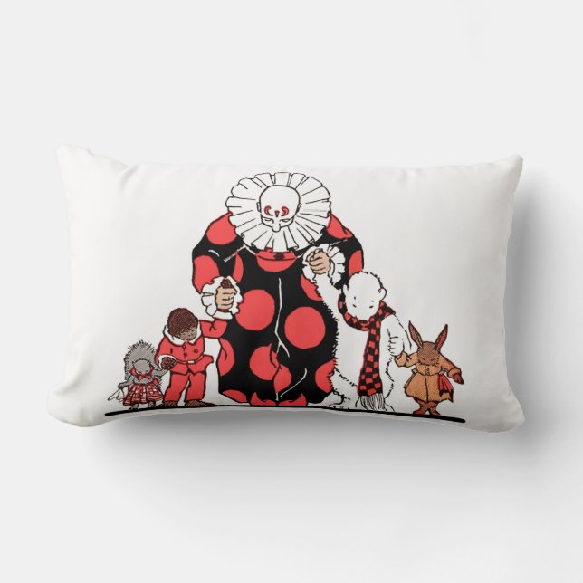 clown and friends take their bow print lumbar pillow (Front)