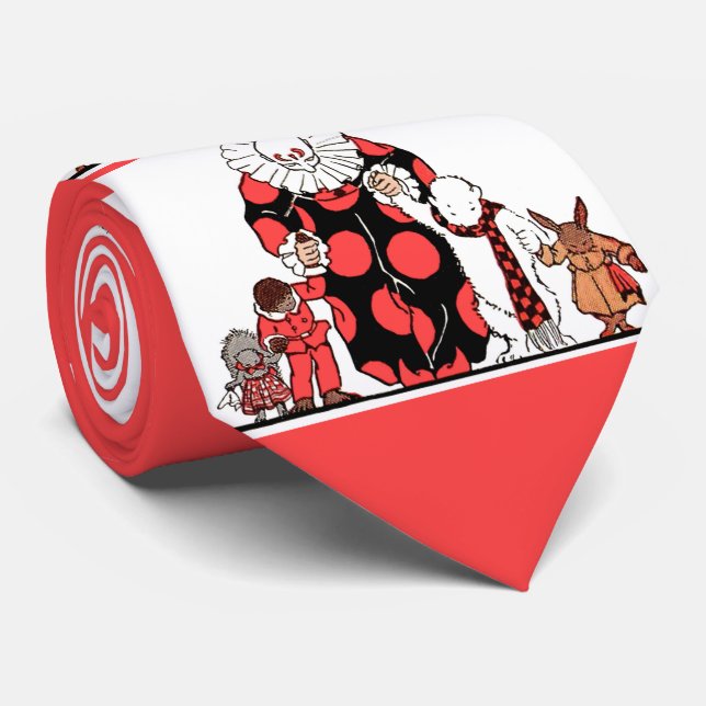 clown and friends take their bow print  neck tie (Rolled)