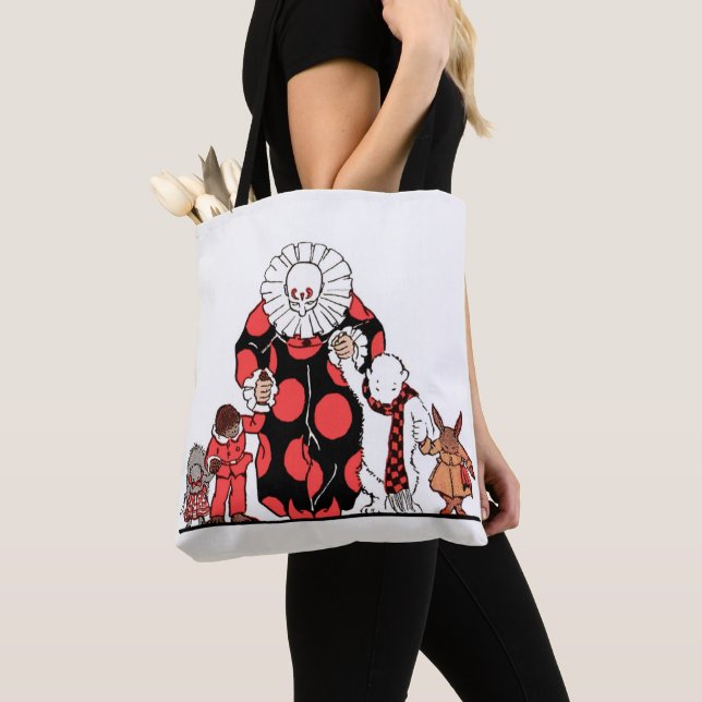 clown and friends take their bow tote bag (Close Up)