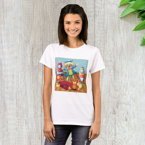 Clown And Toys Womens T_Shirt