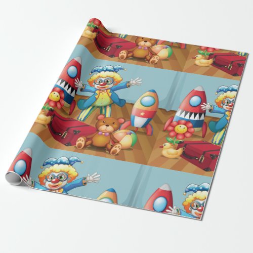 Clown And Toys Wrapping Paper