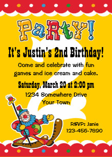 clown around invitations zazzle