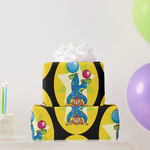 Clown Balancing Balls Fun Circus Wrapping Paper
