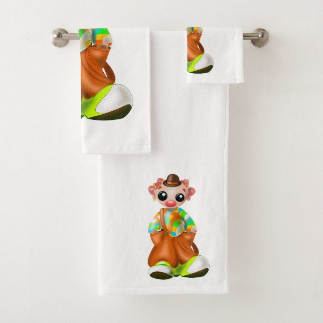 Clown Bath Towels Circus - Customizable (Insitu)