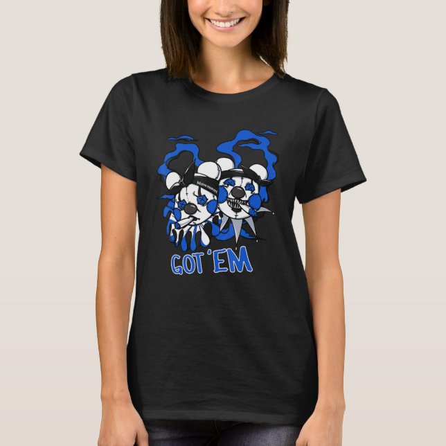 Clown Bear Dripping  Racer Blue 5s Matching T-Shirt (Front)
