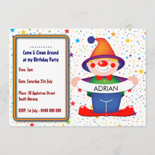 Clown Birthday Invitation