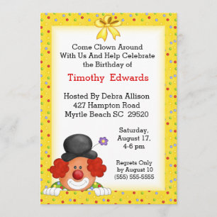 Clown Birthday Party Invitation