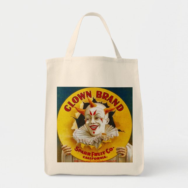 "Clown Brand citrus crate label, circa 1940" Tote Bag (Front)