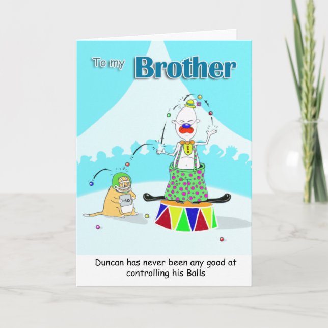 clown, brother fathers day card (Front)