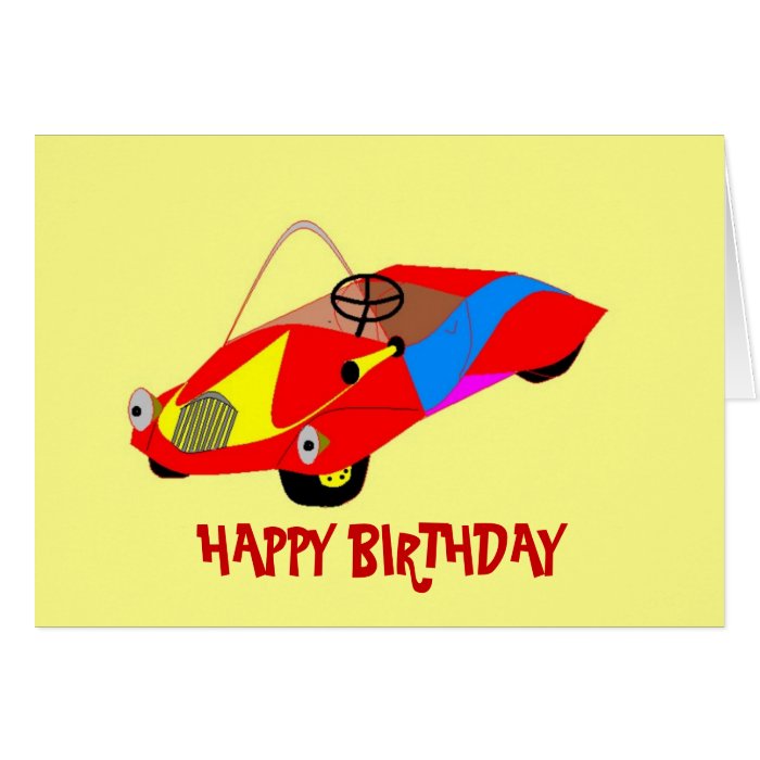clown car HAPPY BIRTHDAY Greeting Card