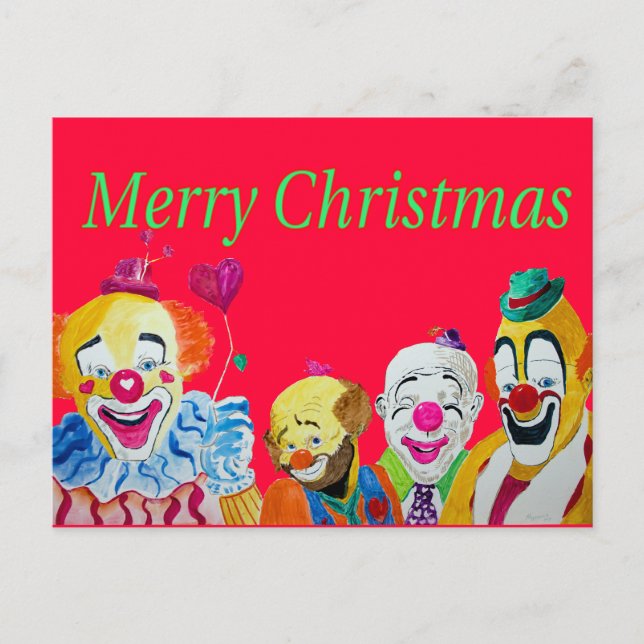 Clown Christmas Postcard (Front)
