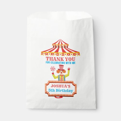 Clown circus carnival birthday party custom favor bag