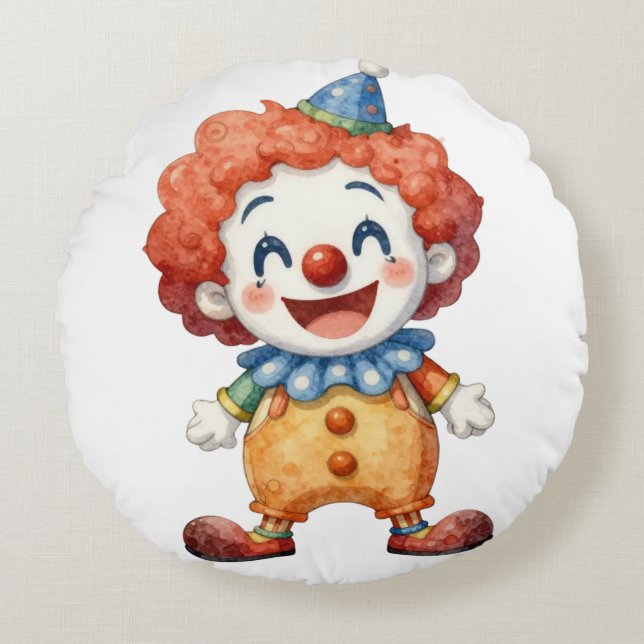 Clown Circus Humour Round Pillow (Front)