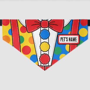 Clown Circus Polka Dot Bowtie Costume Custom Pet Bandana Collar
