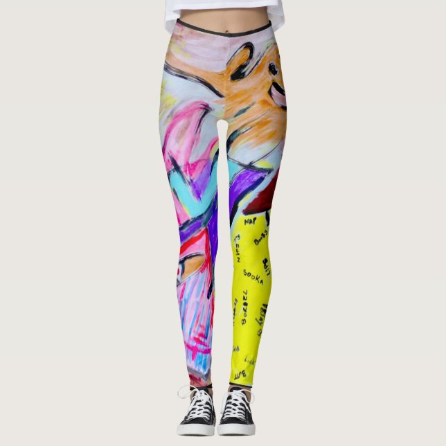 clown circus rainbow jester leggings (Front)