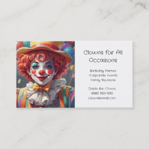 Clown Clowns for Birthday Parties Business Cards