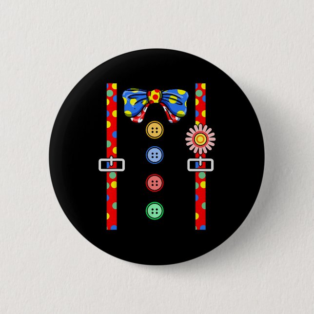 Clown Costume Halloween  Button (Front)