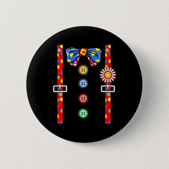 Clown Costume Halloween  Button (Front)