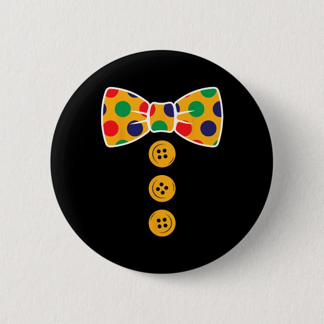 Clown Costume Halloween Funny Circus Clown Gift Th Button (Front)