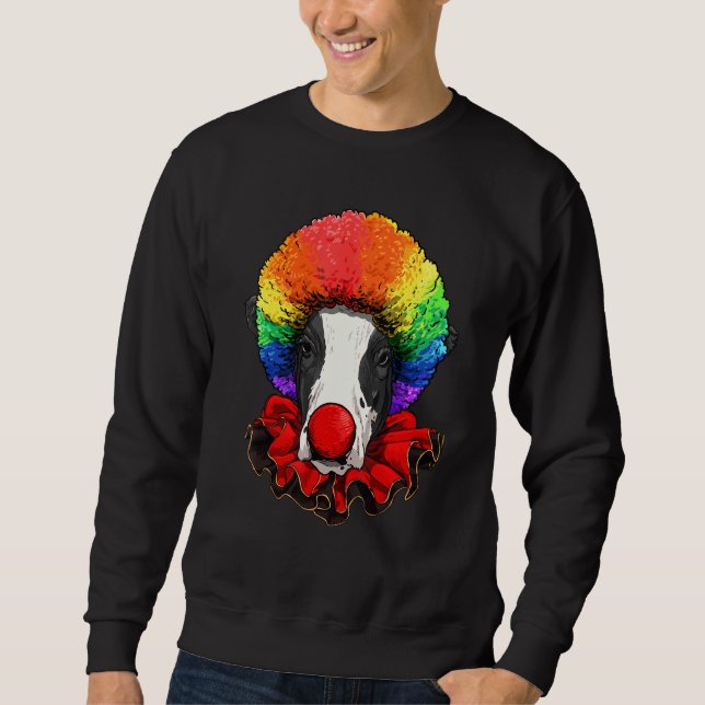 Clown Cow Carnival Circus Staff Farm Animal Cow  F Sweatshirt (Front)