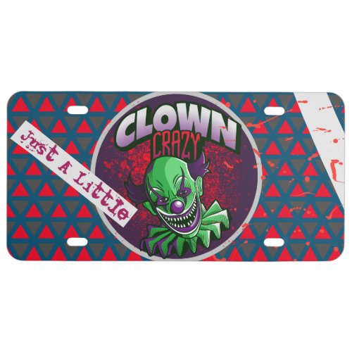 Clown Crazy License Plate